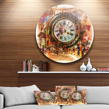 People and Time Acrylic - Abstract Circle Metal Wall Decor